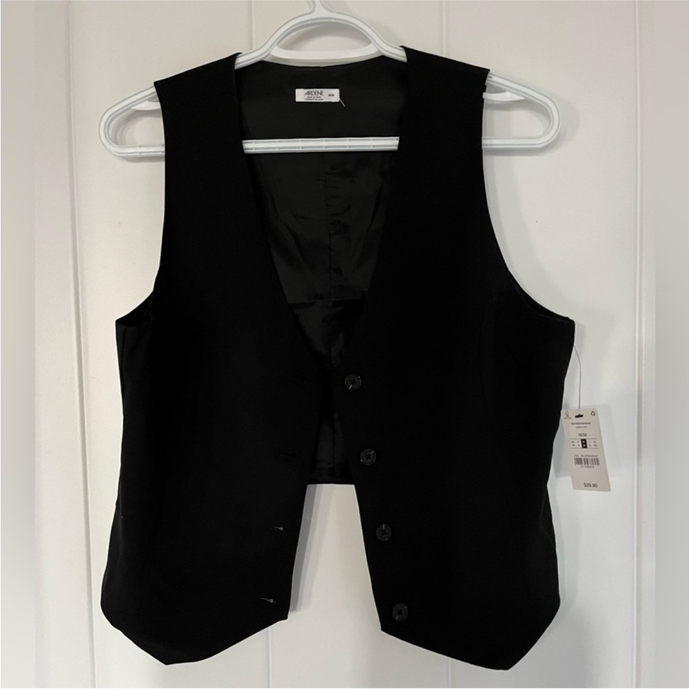 NWT Ardene Tailored Vest Medium Sleeveless Button Front Waistcoat - Picture 4 of 4